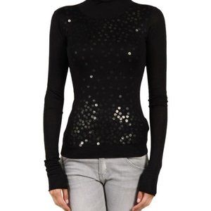 NWT Beautiful  PIERRE CARDIN turtleneck sweater with inner sequins